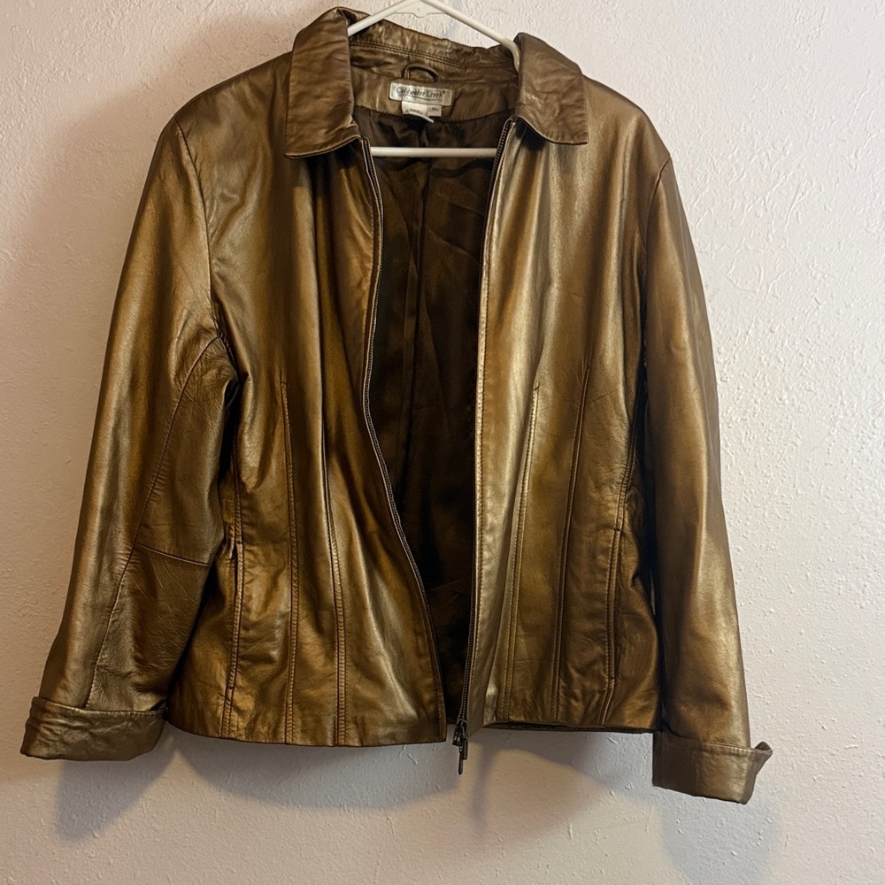 Coldwater Creek Gold Leather Jacket